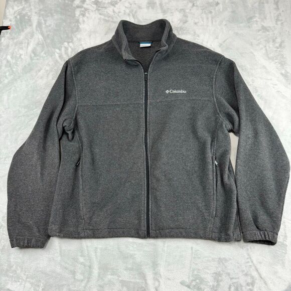 Columbia Fleece Jacket Mens Extra Large Grey Outdoors Hiking Granite Mountain - Picture 3 of 15